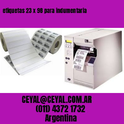 etiquetas 23 x 98 para indumentaria