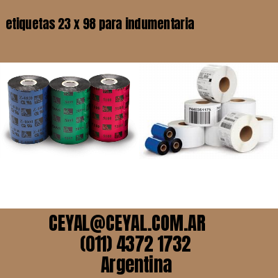 etiquetas 23 x 98 para indumentaria