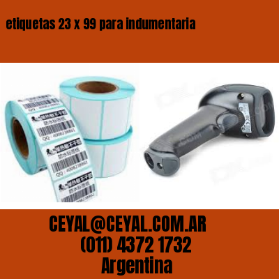 etiquetas 23 x 99 para indumentaria