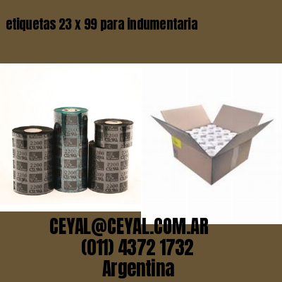 etiquetas 23 x 99 para indumentaria