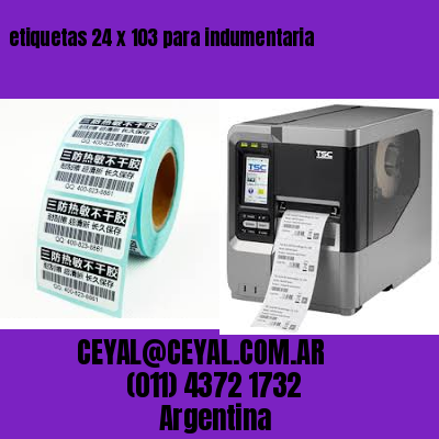 etiquetas 24 x 103 para indumentaria