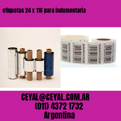 etiquetas 24 x 116 para indumentaria