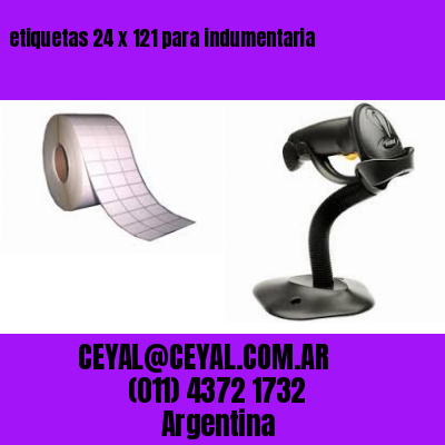 etiquetas 24 x 121 para indumentaria