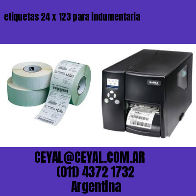 etiquetas 24 x 123 para indumentaria