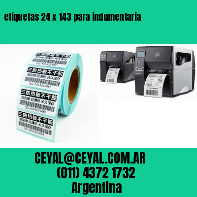 etiquetas 24 x 143 para indumentaria