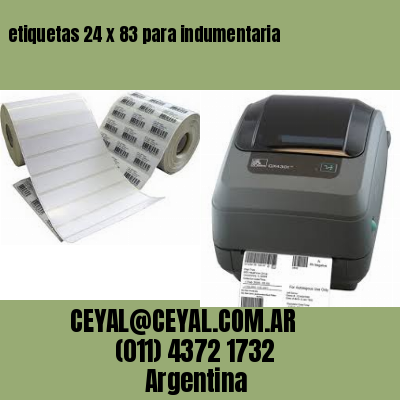 etiquetas 24 x 83 para indumentaria