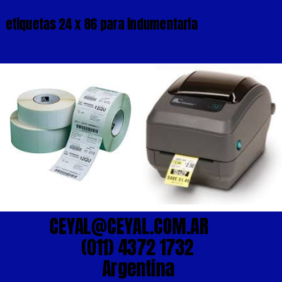 etiquetas 24 x 86 para indumentaria