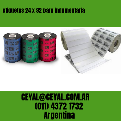 etiquetas 24 x 92 para indumentaria