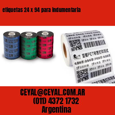 etiquetas 24 x 94 para indumentaria