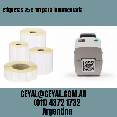 etiquetas 25 x 101 para indumentaria