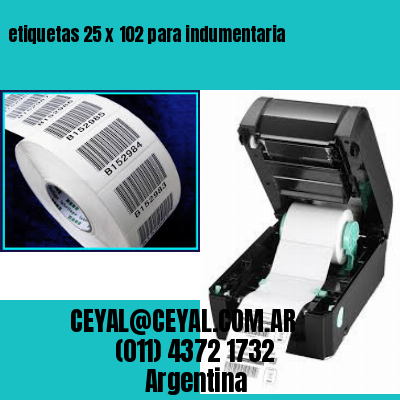 etiquetas 25 x 102 para indumentaria
