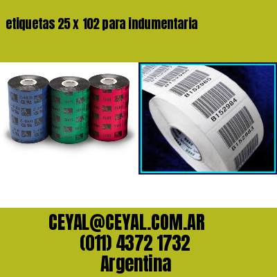 etiquetas 25 x 102 para indumentaria
