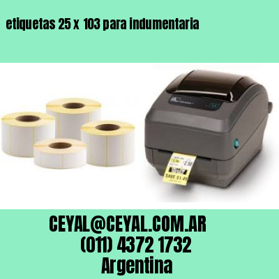 etiquetas 25 x 103 para indumentaria