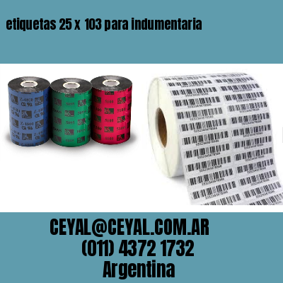 etiquetas 25 x 103 para indumentaria