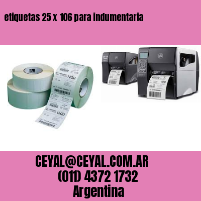 etiquetas 25 x 106 para indumentaria