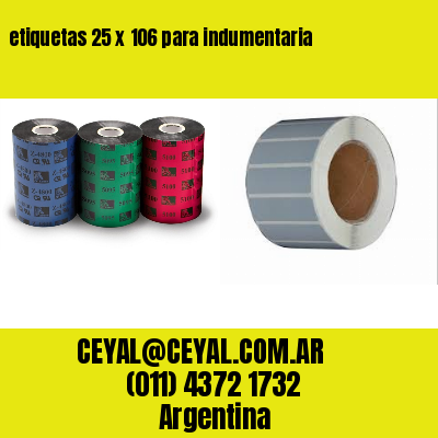 etiquetas 25 x 106 para indumentaria