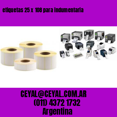 etiquetas 25 x 108 para indumentaria