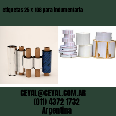 etiquetas 25 x 108 para indumentaria