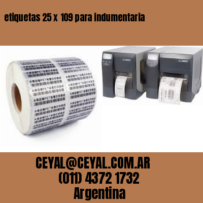 etiquetas 25 x 109 para indumentaria