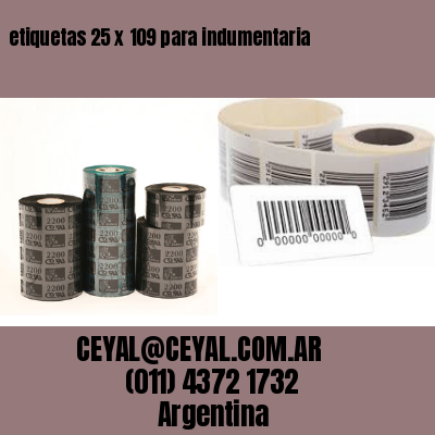 etiquetas 25 x 109 para indumentaria