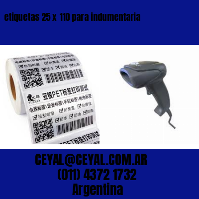 etiquetas 25 x 110 para indumentaria