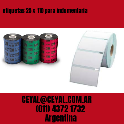 etiquetas 25 x 110 para indumentaria