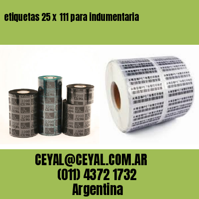 etiquetas 25 x 111 para indumentaria