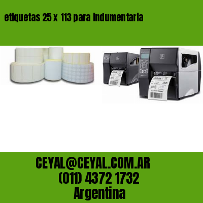 etiquetas 25 x 113 para indumentaria