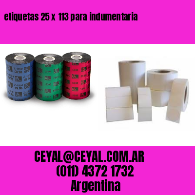 etiquetas 25 x 113 para indumentaria