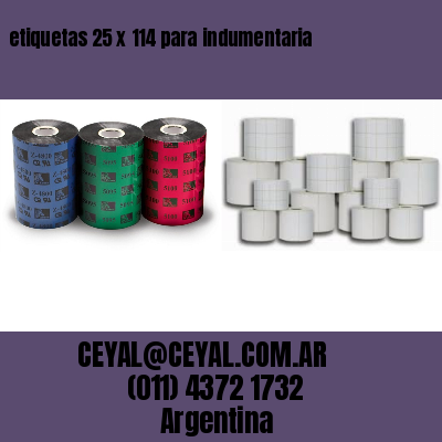 etiquetas 25 x 114 para indumentaria