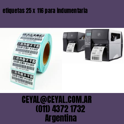 etiquetas 25 x 116 para indumentaria