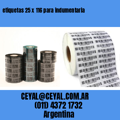 etiquetas 25 x 116 para indumentaria