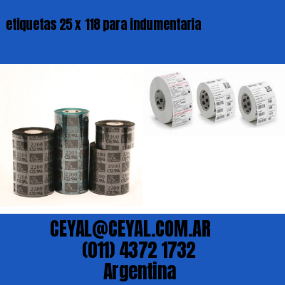 etiquetas 25 x 118 para indumentaria