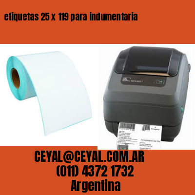 etiquetas 25 x 119 para indumentaria