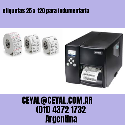etiquetas 25 x 120 para indumentaria