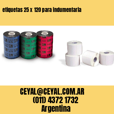 etiquetas 25 x 120 para indumentaria