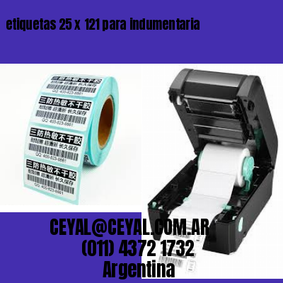 etiquetas 25 x 121 para indumentaria