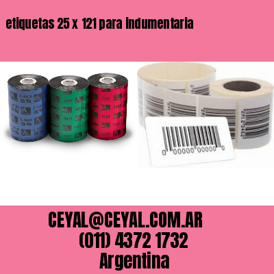 etiquetas 25 x 121 para indumentaria