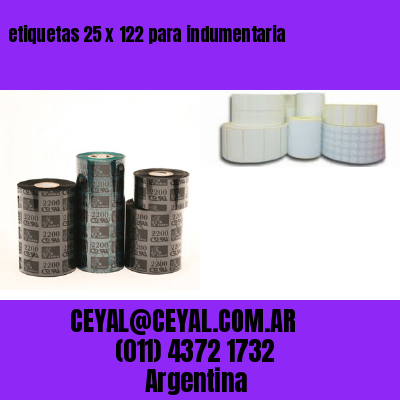 etiquetas 25 x 122 para indumentaria