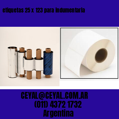 etiquetas 25 x 123 para indumentaria