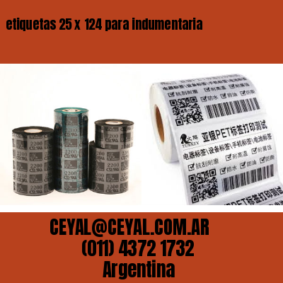 etiquetas 25 x 124 para indumentaria