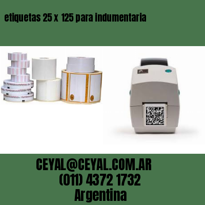 etiquetas 25 x 125 para indumentaria