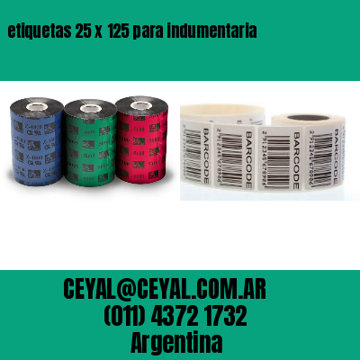 etiquetas 25 x 125 para indumentaria