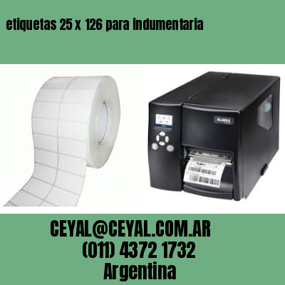 etiquetas 25 x 126 para indumentaria