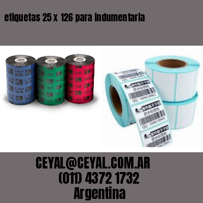 etiquetas 25 x 126 para indumentaria