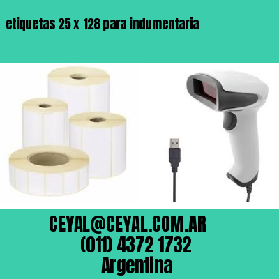 etiquetas 25 x 128 para indumentaria
