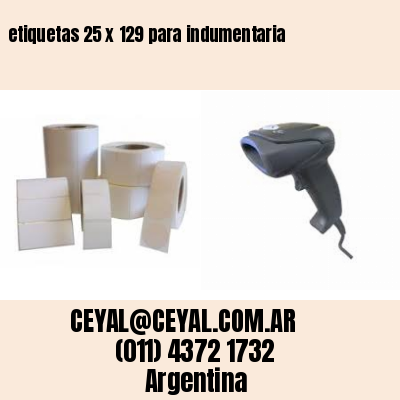 etiquetas 25 x 129 para indumentaria