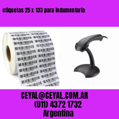 etiquetas 25 x 133 para indumentaria