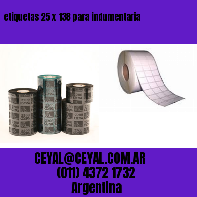 etiquetas 25 x 138 para indumentaria