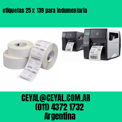 etiquetas 25 x 139 para indumentaria